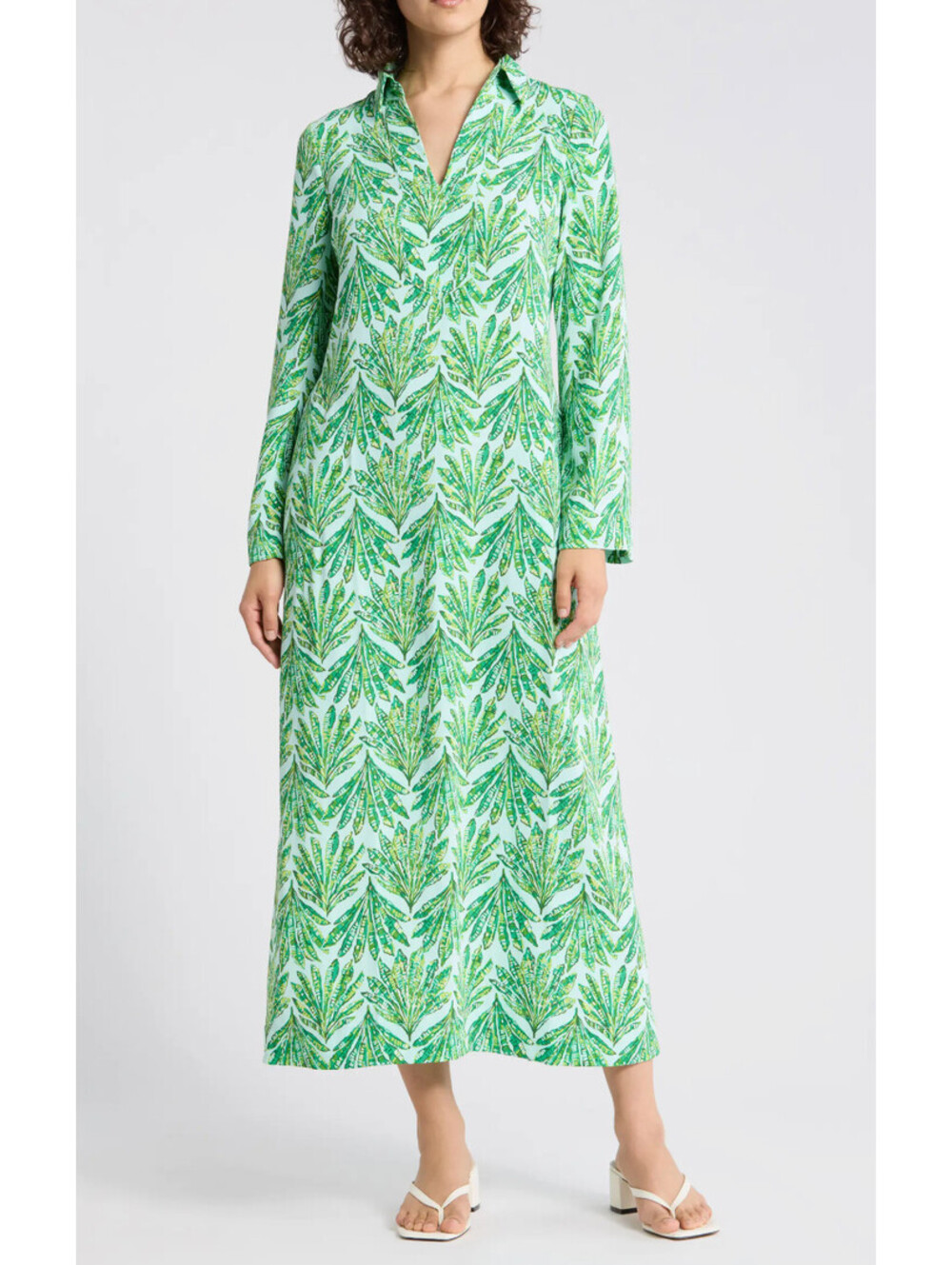 LILLY PULITZER Simona long sleeve shift green palm beach tropical dress XS NWT